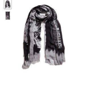 Blue Pacific Guitar Scarf - Silver & Black - New